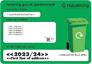 Garden waste service sticker 2023 to 2024