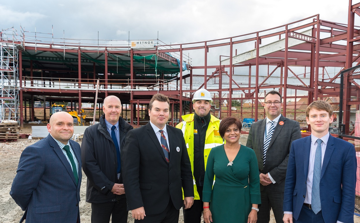 Councillors visit the new Hornchurch Sports Centre alongside Chief Executive of Havering Council Andrew Blake Herbert and staff from Havering Council, Everyone Active, and Metnor Construction