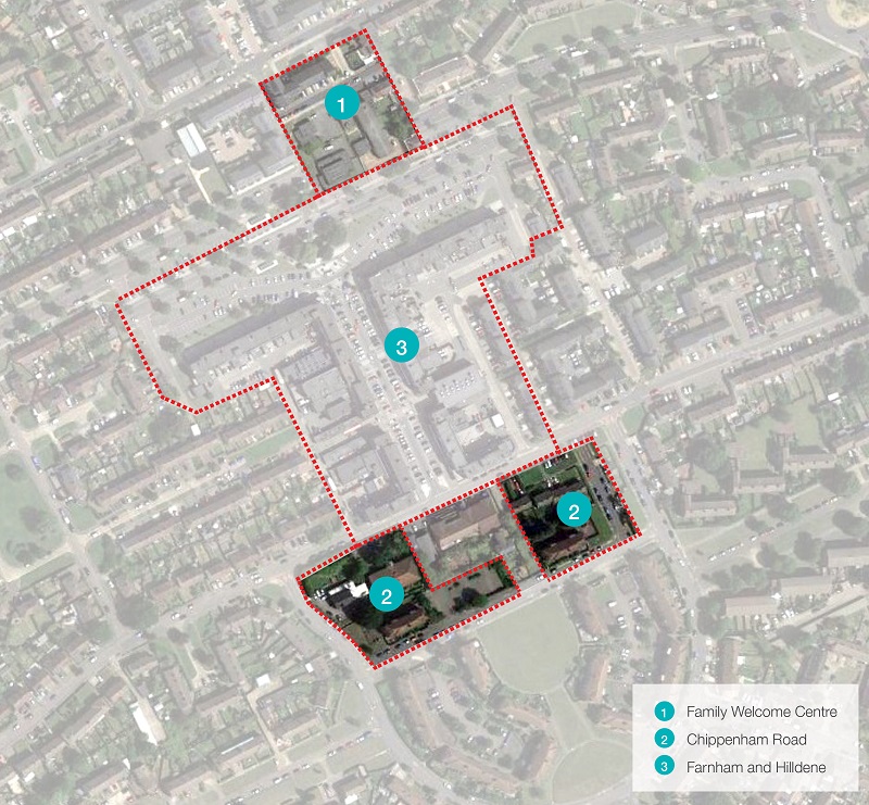 Map of Harold Hill with outline showing the area of consultation (Chippenham Road)