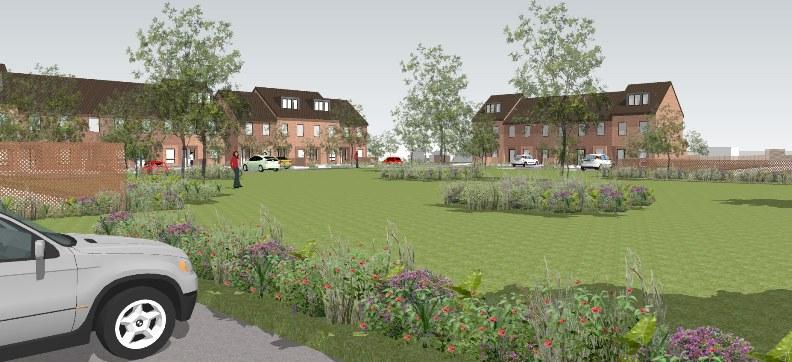 Artist's impression of new housing development