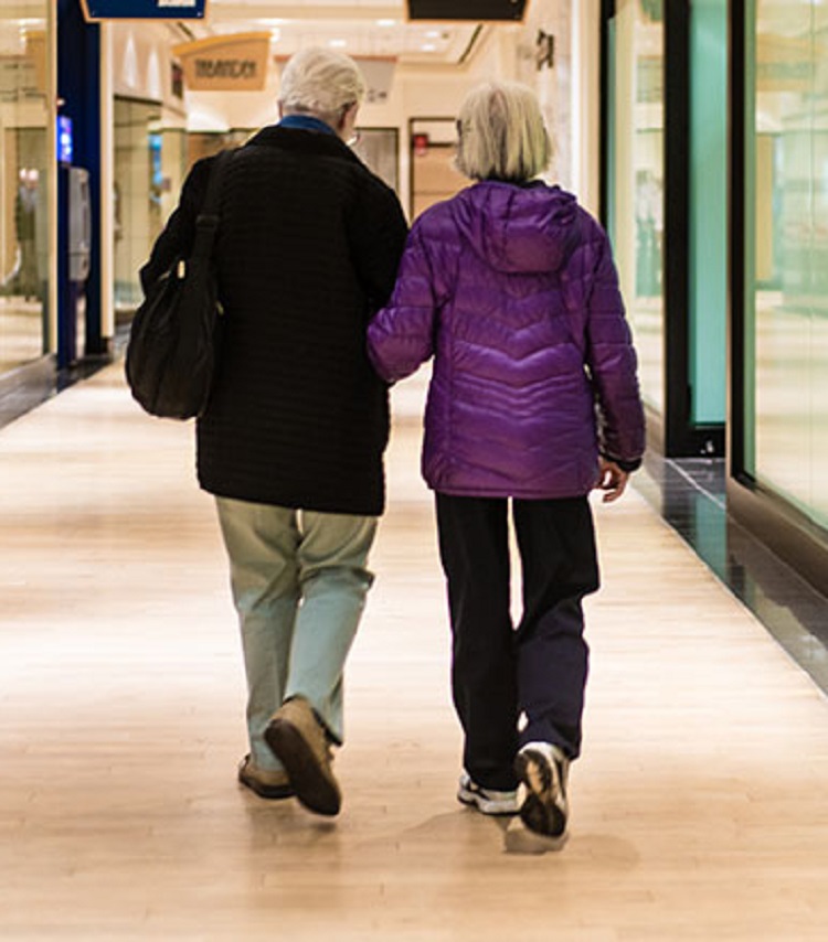 Older people out shopping