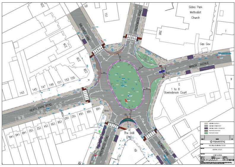 road works in Gidea Park