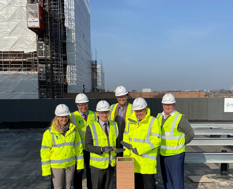 Team at topping out ceremony