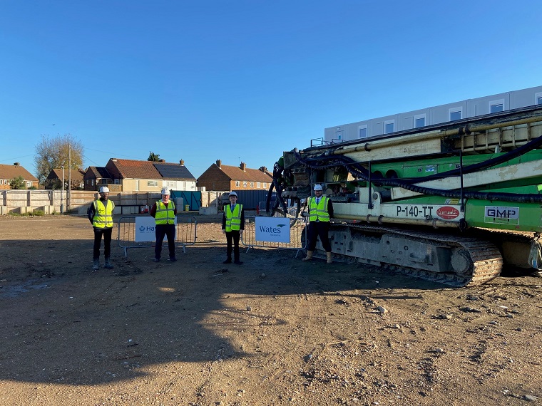 The Leader of Havering Council, Cllr Damian White, was joined by Wates Residential’s Regional Development Director, Hugh Jeffery, and members of the developer’s construction site management team.