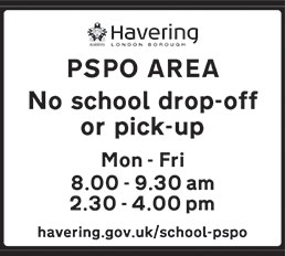 The Havering school PSPO sign
