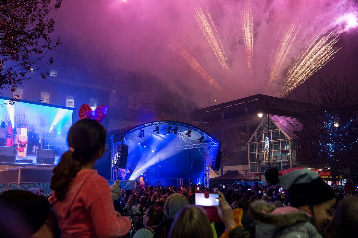 Christmas lights switch-on in Romford Market 2018