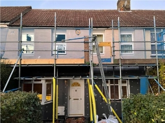 Retrofit works on a house