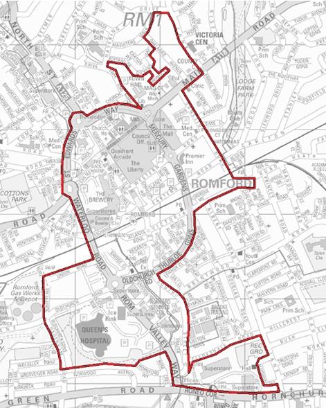 Romford PSPO zone map