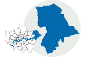 Image of map of London and the location of Havering.