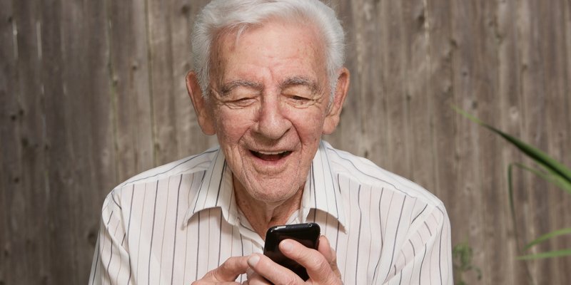 older person on phone